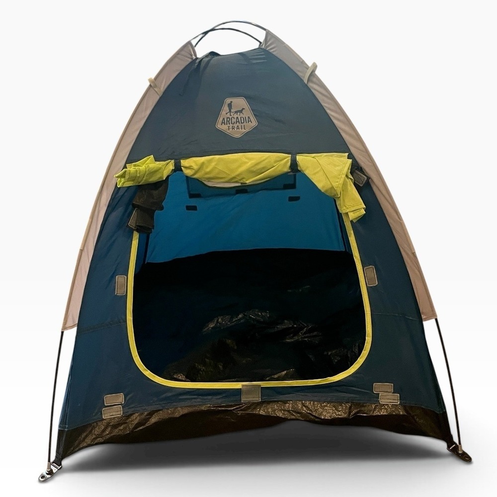 Arcadia Trail Lightweight Shade Tent for Dogs Blue Yellow Water Repellent #149R